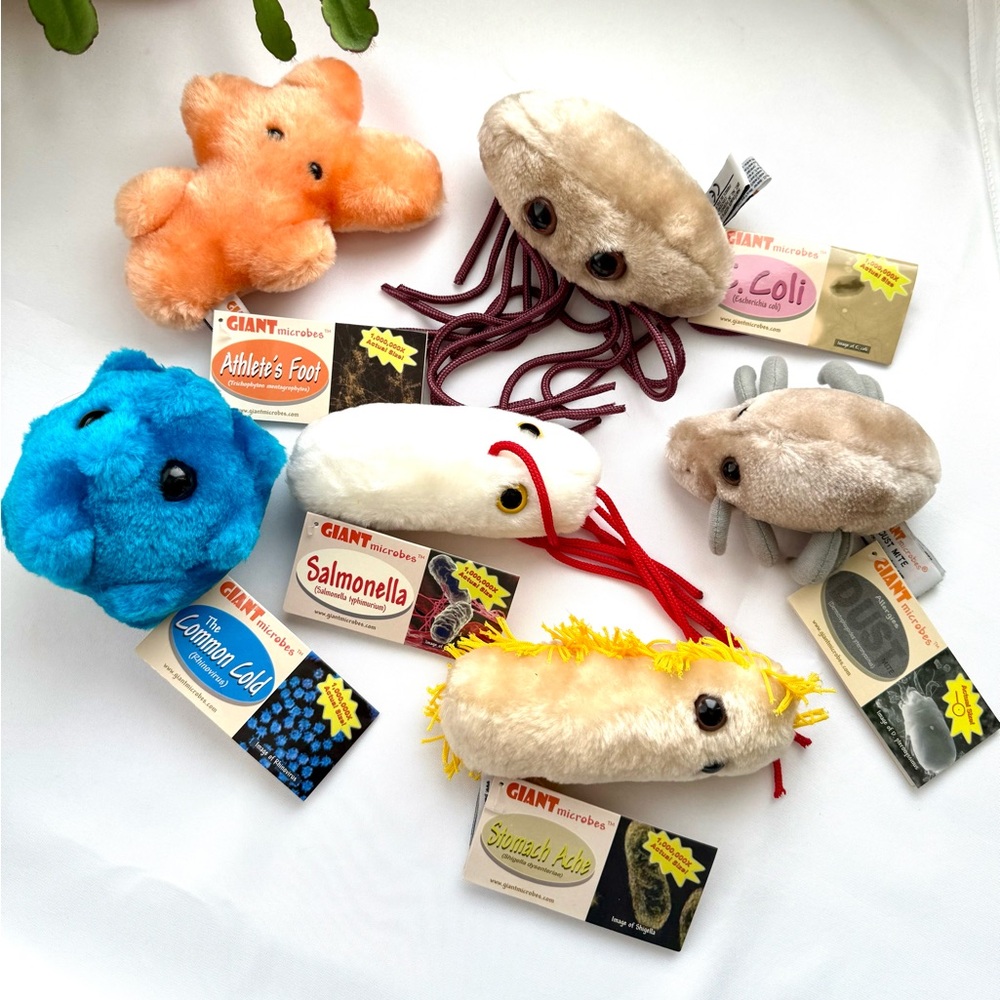 Giant Microbes set of six cold dust e.coli salmonella stomach ache